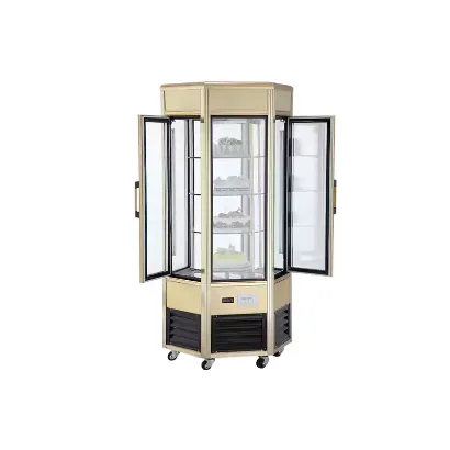 Picture of 6 Sides Upright Glass Cake Display Refrigerator