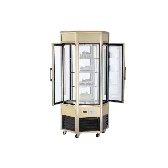 Picture of 6 Sides Upright Glass Cake Display Refrigerator